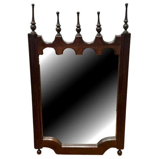 Gothic Revival Dark Walnut Frame Mirror