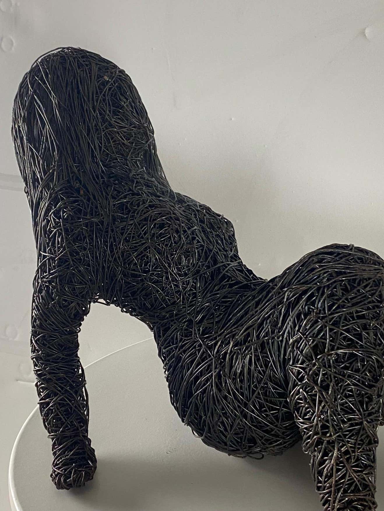 Black Wire Sculpture, sold Hand-Made Sculpture, Small Sculpture, Black Sculpture