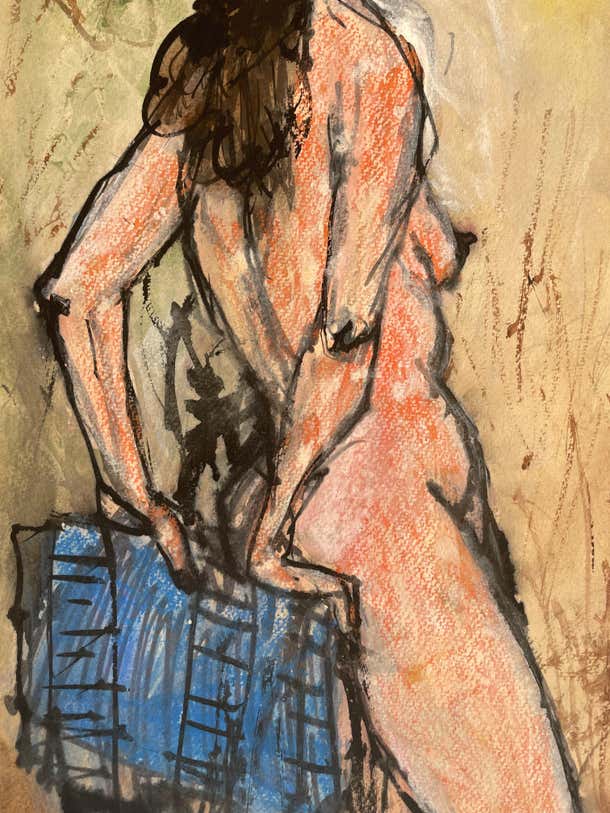 Mixed Media Nude by Byron Randall by Byron Randall