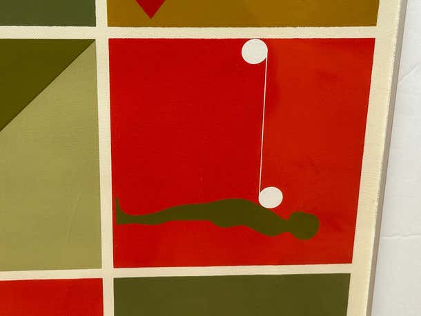 1967 Square Pop Art Lithograph “Falling man”, study 1 by Ernest Trova