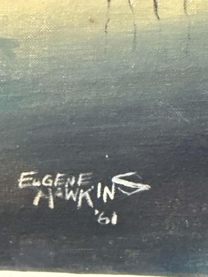 "Hope : Between Earth and Heaven" Surrealist Acrylic on Canvas by Eugene Hawkins