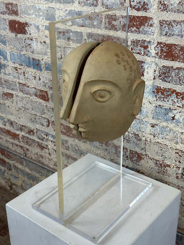 Split-Head with Numbers by David Gil for Bennington Potters