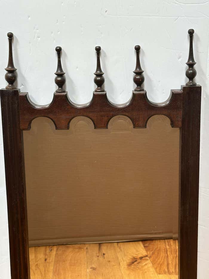 Gothic Revival Dark Walnut Frame Mirror