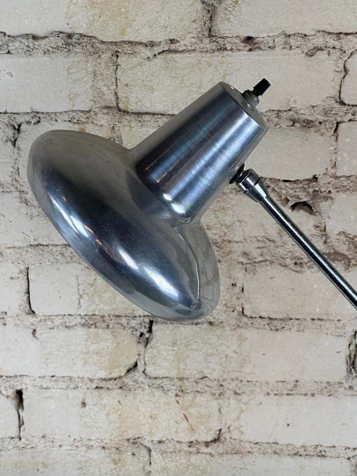 Mid-Century Herda Black Enameled Metal and Chrome Draft Lamp