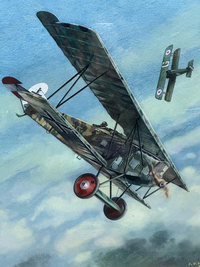 "Sky Battle" Airplanes Litoghraph by J.D. Carrick