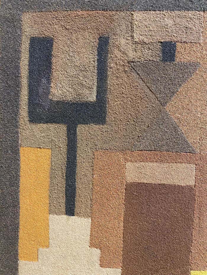 Earth Tone Geometric Abstract Projected Sand on Wood Panel by Angel Velasquez