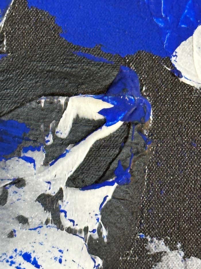 Large Contemporary Blue and White Abstract by Gerard Campbell