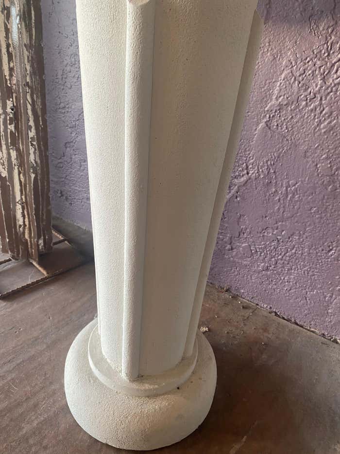 Contemporary White Plater Pedestal in Greek Revival Style by Charles Fultz