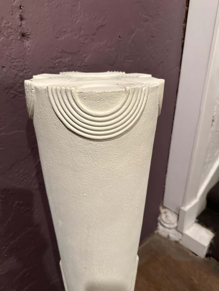 Contemporary White Plater Pedestal in Greek Revival Style by Charles Fultz