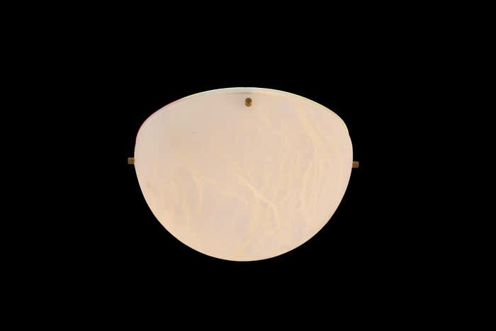 Modern Alabaster and Brass Moon Light Sconce by Denis de La Mesiere