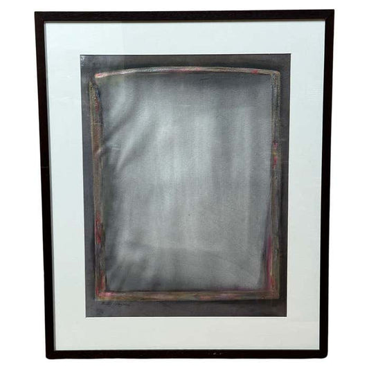 "Floating Frame" Abstract Purple and Grey Painting by Betty Marvin