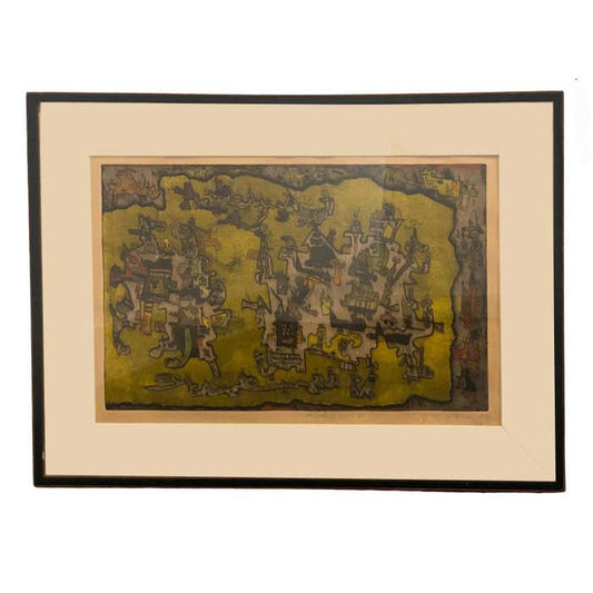 "HUNTING SCENE II" Lithograph by Ynez Johnston