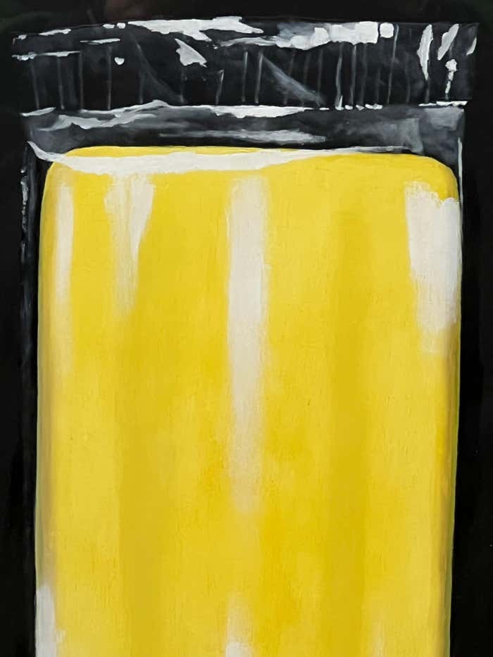 "LIFE and DEATH of a Yellow Popsicle" Acrylic Painting by Mark Brennan