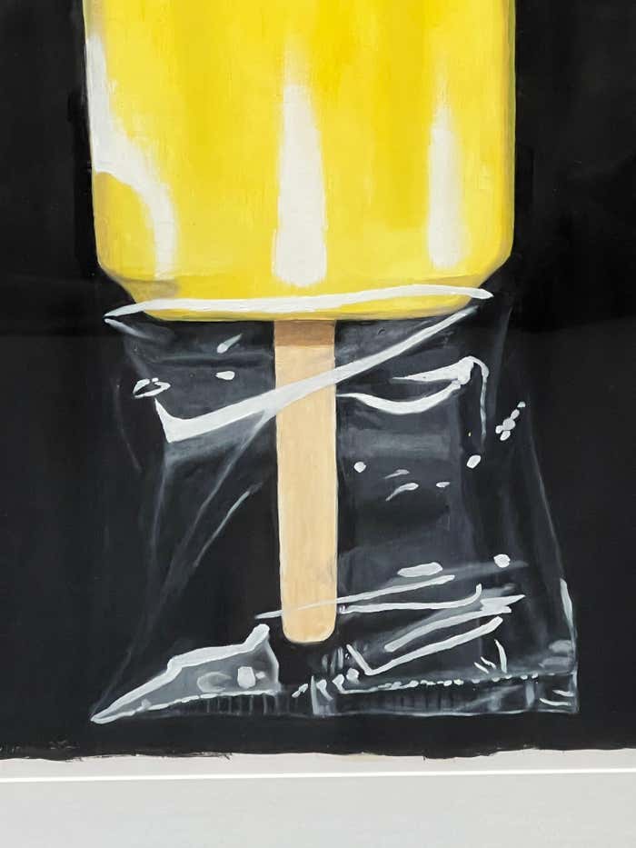 "LIFE and DEATH of a Yellow Popsicle" Acrylic Painting by Mark Brennan