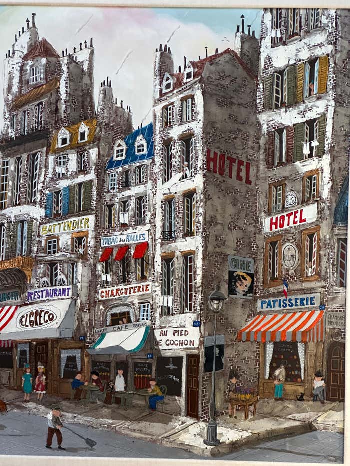 "Parisian Street", Cityscape Oil on Canvas by Robert Farrington